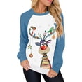 thumbnail image 2 of Sudaderas casuales para mujer Pullover Tops Camisas de manga larga XBTCLXEBCO T M,Azul, 2 of 5