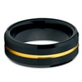 thumbnail image 2 of Black Wedding Ring,Tungsten Wedding Ring,Anniversary Ring,Engagement Ring,Yellow Gold Ring,Man's Ring, 2 of 4