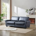 thumbnail image 2 of Holaki 75.6" Arm Upholstered Loveseat Sofa, Pets Friendly Leather Rolled 2-seater Couch with Removable Back Cushion for Small Spaces Living Room, Bedroom, Apartment, Black, 2 of 9