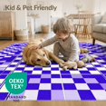 thumbnail image 4 of ODIKA 8'x10' Washable Area Rug Grid Abstract Retro Wave Rhythm Plaid Crisp Purple Checkered Refined Structured for Living Room, Under Sectional, Family Room , Durable, Non-Slip, 4 of 7