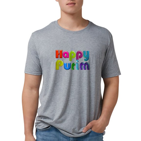 CafePress - Happy Purim T Shirt - Mens Tri-blend T-Shirt