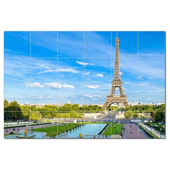 Famous Places Ceramic Tile Mural Kitchen Backsplash Bathroom Shower, 404762-XL64