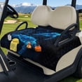 thumbnail image 3 of Pzuqiu Golf Cart Seat Cover 4 Front Pockets Polyester, Compatible with Outdoor Golf Carts, for EZGO Club Cars Yamaha, Neon Sea Turtle, 3 of 9