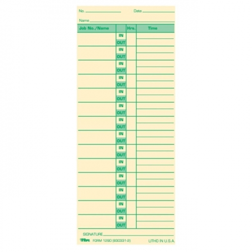 TOPS Job Cards Time Cards Walmart Canada