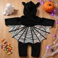 thumbnail image 5 of Odeerbi Toddler Boys Girls Halloween Romper Bat Wing Sequin Long Sleeve Hooded Jumpsuit Winter Clothes, 5 of 8