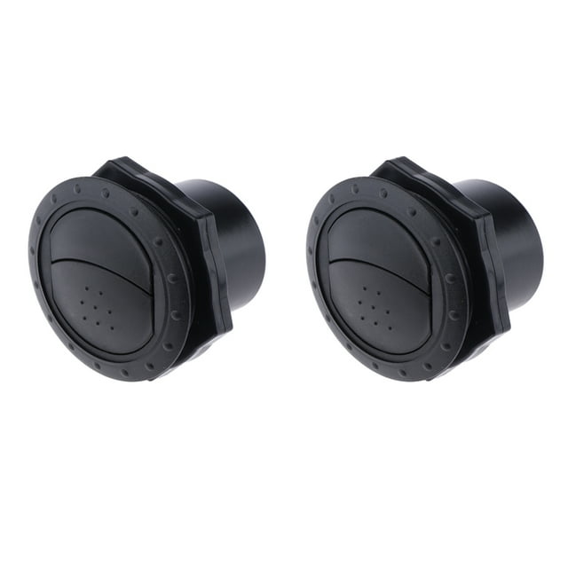 2x Montage Mural Ronde Grille d'Échappement de Ventilation pour Bateau de Mer RV - 60x65mm/2.36x2.55inch Noir