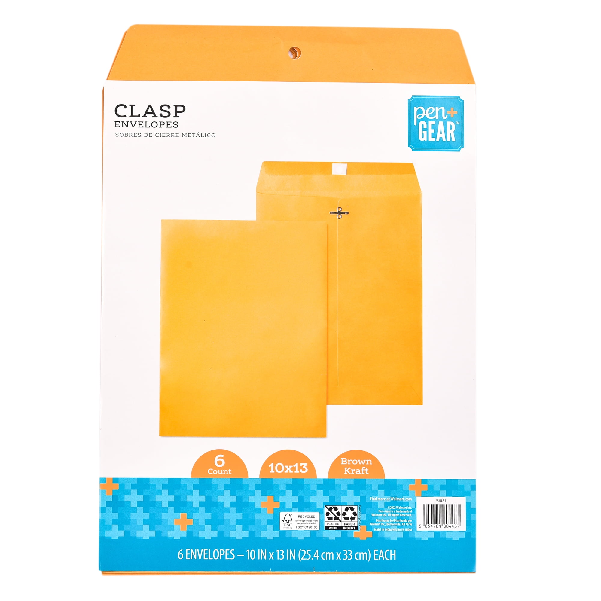 Pen+Gear 10''x13'' Clasp Enveloe, Color- Brown Kraft Clasp Envelopes, Size-10" x 13", 25 Count