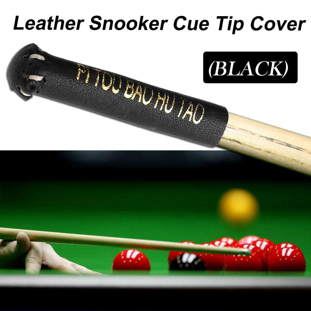 Leather Snooker Cue Tip Cover Sleeve Protector Fit for 10-11mm Billiard Stick 