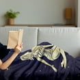 thumbnail image 3 of Virgo Soft Flannel Fleece Throw Blanket, Woman in Short Dress Sitting in Space Looking at Stars Horoscope Themed Image, Cozy Plush for Indoor and Outdoor Use, 50" x 70", Indigo Yellow, by Ambesonne, 3 of 5