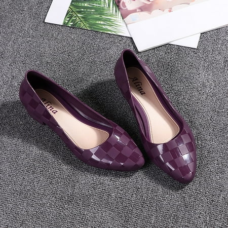 LoyisViDion Women Shoes Clearance Summer Solid Color Plai Pattern Fashion Non-Slip Bottom Women S Shoes Sandals Special offers Purple 6