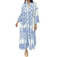 thumbnail image 2 of Kishawna Womens Boho Floral Puff Sleeve Tiered Maxi Dress Long Dresses, 2 of 5