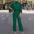 thumbnail image 2 of IROINNID Short Sleeve Jumpsuit For Women Full-Length Fashion Casual Stand-Up Collar Sling Waist Open Back Tie Jumpsuit, 2 of 9