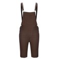 thumbnail image 4 of pstuiky Pantalones cortos de entrenamiento para hombre, Pantalones cortos cargo de trabajo informales con bolsillos y botones de color liso para hombre, con correa de hombro ajustable, 4 of 7