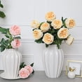 thumbnail image 2 of UKELER Artificial Roses 4 Pcs Real Touch Artificial Flowers Champagne Austin Rose Peony with Stem for Home Decor Flower Arrangement Wedding Party Decoration, 2 of 9