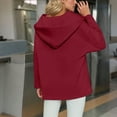 thumbnail image 5 of Olyvenn Women's Hoodies Oversized Sweatshirts Casual Fleece V Neck Long Sleeve Hooded Loose Fall Winter Pullover Tops Wine M, 5 of 5