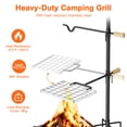 thumbnail image 3 of Mr IRONSTONE Heavy Duty Campfire Grill Grate, Folding Over Fire Pit Grill with Legs, Portable Steel Mesh BBQ Rack for Outdoor Camping Cooking, Black, 3 of 8