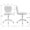 thumbnail image 3 of Guyou Cute Fuzzy Kids Chair, Faux Fur Rolling Swivel Children Desk Chair, Adjustable Student Task Chair Vanity Chair with Heart Shaped Back for Bedroom Study Room Kids Room , Snowflake White, 3 of 9
