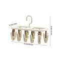 thumbnail image 3 of HYLLai Foldable Socks Drying Rack with 12 Clips for Underwear Gloves Towels Home Dormitory Hanging Organizer, 3 of 6