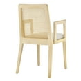 thumbnail image 6 of Side Dining Chair Armchair, White, Fabric, Wood, Rattan, Bar Pub Cafe Bistro Dining Kitchen Hospitality Restaurant, Modern Contemporary, HB37085, 6 of 9