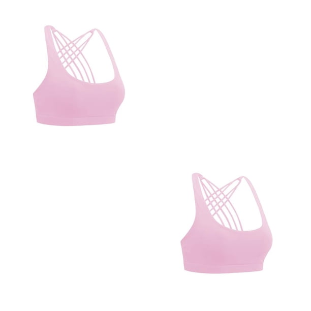 Sonducket Sujetadores deportivos Entrenamientos Fitness Sujetador Ejercicio Ductilidad Diseño único Moda sin costuras Acolchado para mujer Rosa XL 2Conjunto