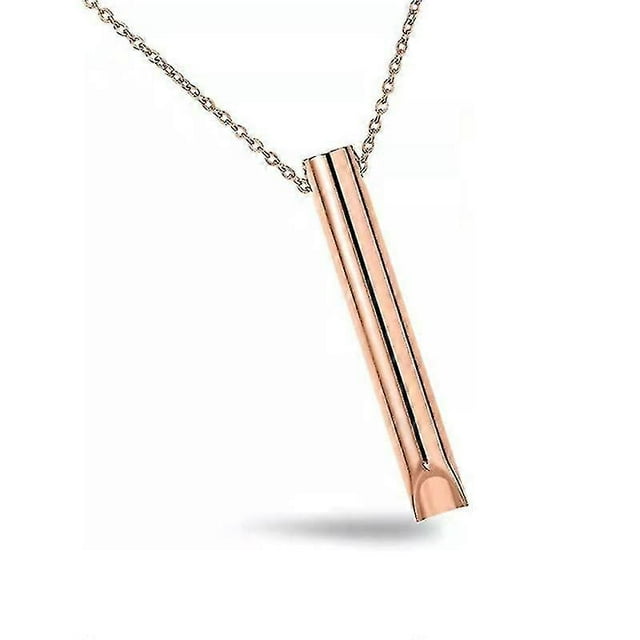 Stress Straws Mindful Breathing Straw Necklace For Natural Anxiety Relief Rose Gold