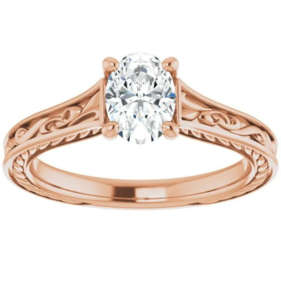 Pompeii 5Ct Three Stone Moissanite Ring 10k White Gold (,)
