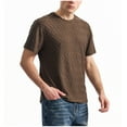 thumbnail image 4 of Mens Textured Shirts Casual Stretch T-Shirts Summer Crewneck Short Sleeve Tee Shirts, 4 of 9