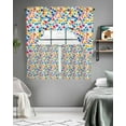 thumbnail image 5 of Colorful Boho Swag Valance and Tier Curtains 36'' Length Set, Polka Dots Yellow Blue Ombre Bohemia Light Filtering Kitchen Curtains, Tier Curtain Valances for Bathroom/Living Room/Bedroom/Café, 5 of 6