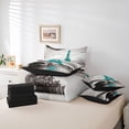 thumbnail image 6 of Feelyou Cyan Eiffel Tower Bedding Comforter Set 7 Pieces, Romantic Paris Full Bedding Set, 6 of 8