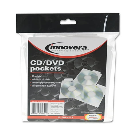 Innovera IVR39701 CD/DVD Pockets - Clear (25/Pack) price history on PriceWatchPro