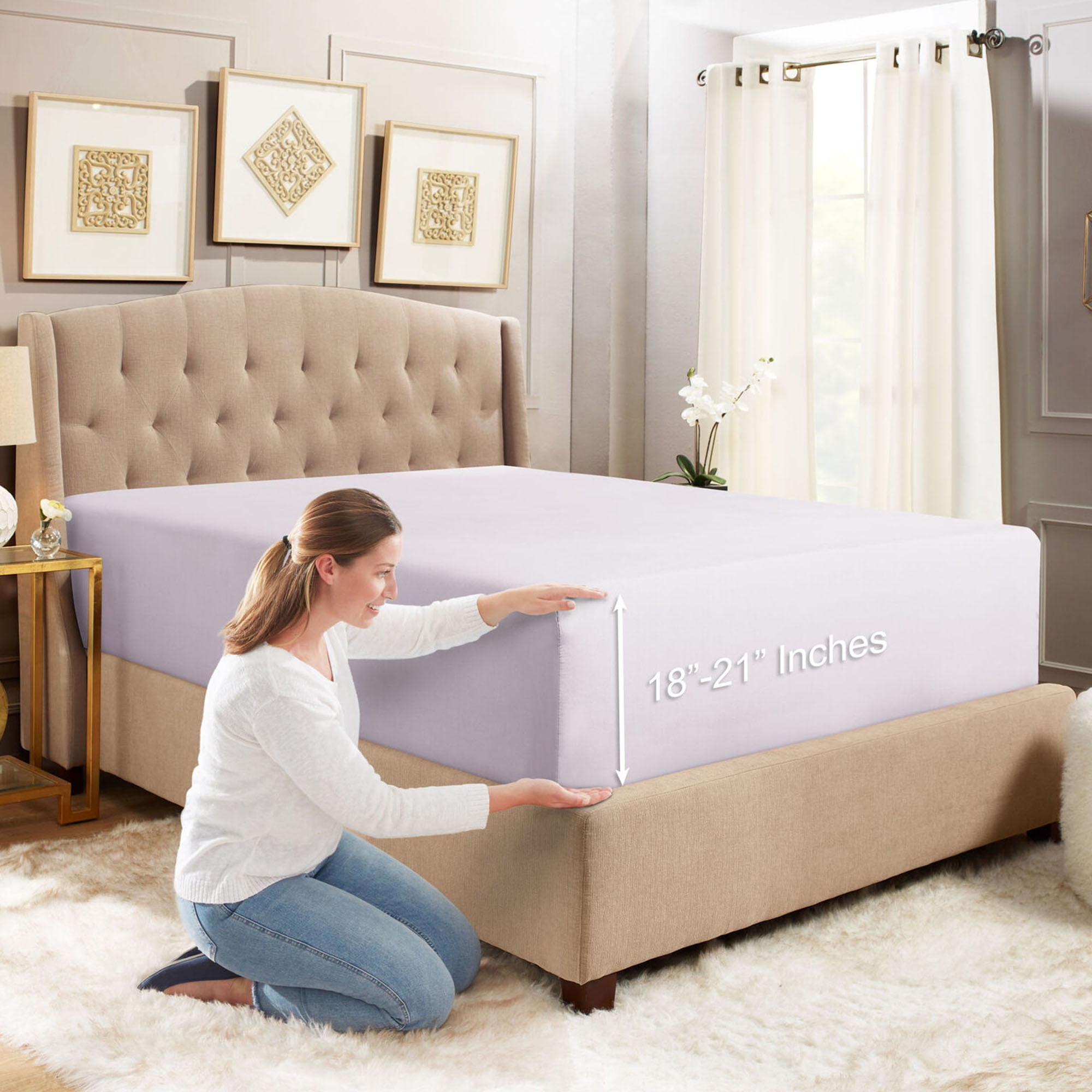 SAYFUT Bed Sheet SetHotel Luxury Extra Deep Sheets in 20+ Colors, 18