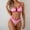 Pink, variant on Sakmal Beige Swimsuit for Women Ribbed Two Piece Sets Cheeky Bikinis Bathing Suits Push Up Triangle Swimsuit Sets