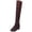Brown, variant on Women Over the Knee Boots Winter Warm Suede Wedge Walking Boot Ladies Comfortable Foldable Dressy High Boots Red Size 6