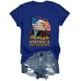 thumbnail image 4 of 4th of July Shirts Women American Flag Patriotic Shirts USA Star Stripes Graphic T Shirt Short Sleeve Summer Tees Blue,2XL, 4 of 6