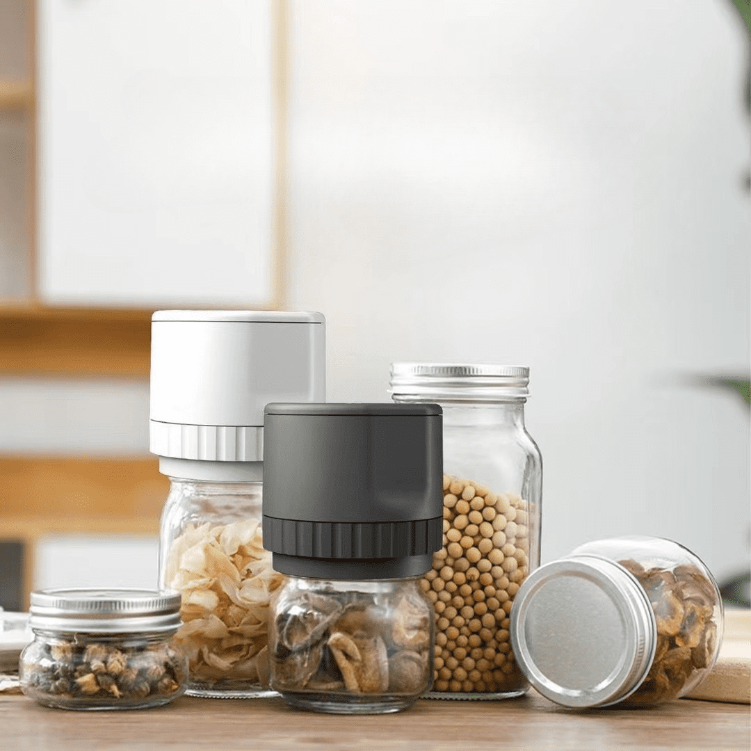 Vacuum Sealer Kit for Jars, Compatible with Wide & Regular Mouth, Food Storage Vacuum Sealing System for Dry & Liquid Foods