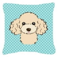 thumbnail image 1 of Carolines Treasures BB1196PW1818 Checkerboard Blue Buff Poodle Fabric Decorative Pillow, 18 x 18 In., 1 of 1