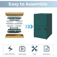 thumbnail image 6 of 2 Drawer File Cabinet with Lock, Metal File Cabinets for Home Office, Under Desk Storage, Printer Stand, Office File Cabinets for Letters and File Boxes, Assembly Required, Green, 6 of 15