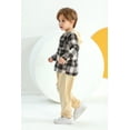 thumbnail image 4 of Younger Tree Toddler Baby Boys Kids Flannel Plaid Shirt Outfits Set Winter Christmas Hoodie Top Pants Clothes 2 PCS for 12-18 Months, 4 of 8