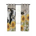 thumbnail image 7 of Yellow Sunflowers Blackout Curtains for Bedroom, Farmhouse Cow Barn Doors Floral Butterfly Thermal Insulated Kitchen Drapes with Grommets, Light Blocking Window Treatment, 2 Panels 52" x 90", 7 of 7