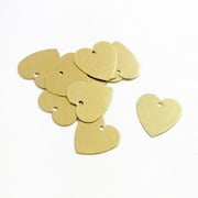100 Brass Heart Metal Stamping Blanks with Hole 13mm X 13mm Heart Metal Blanks