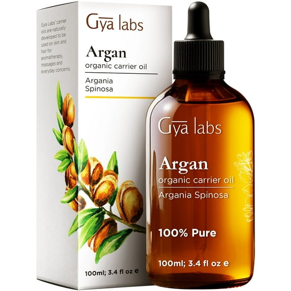 Gya Labs Organic Argan Oil for Hair - Pure Cold-Pressed Moroccan Argan Oil for Skin & Face - Moisturizing Argan Hair Oil for Lotions, Soaps & Hair Conditioners (100ml)