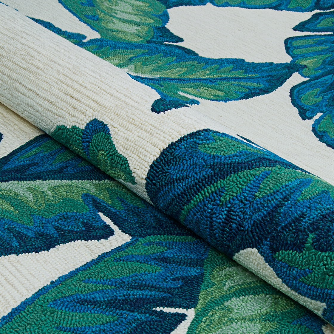 Couristan Covington Palm Leaves 2' x 3' Green Floral Outdoor Rug