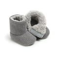 thumbnail image 3 of Baby Boys Girls Snow Boots,Winter Knitted Fleece Thick Soft Sole Non Slip Toddler First Walker Winter Warm Crib Shoes for 0-18Months, 3 of 8