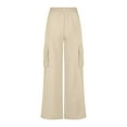 thumbnail image 5 of KJIUQ Parachute Pants for Women Baggy Cargo Pants Multi-Pocket High Rise Y2K Pants Teen Girls Wide Leg Trousers Streetwear(Khaki,XL), 5 of 6