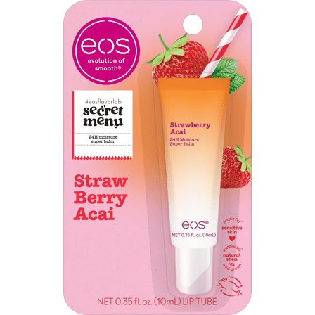 eos 24H Moisture Super Balm, Strawberry Acai, Limited-Edition Lip Sleeping Mask, 0.35 fl oz, 1 Pack