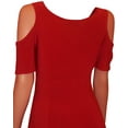 thumbnail image 2 of Funfash Women's Plus Size Red Cold Open Shoulders Empire Waist Cocktail Dress XL, 2 of 3