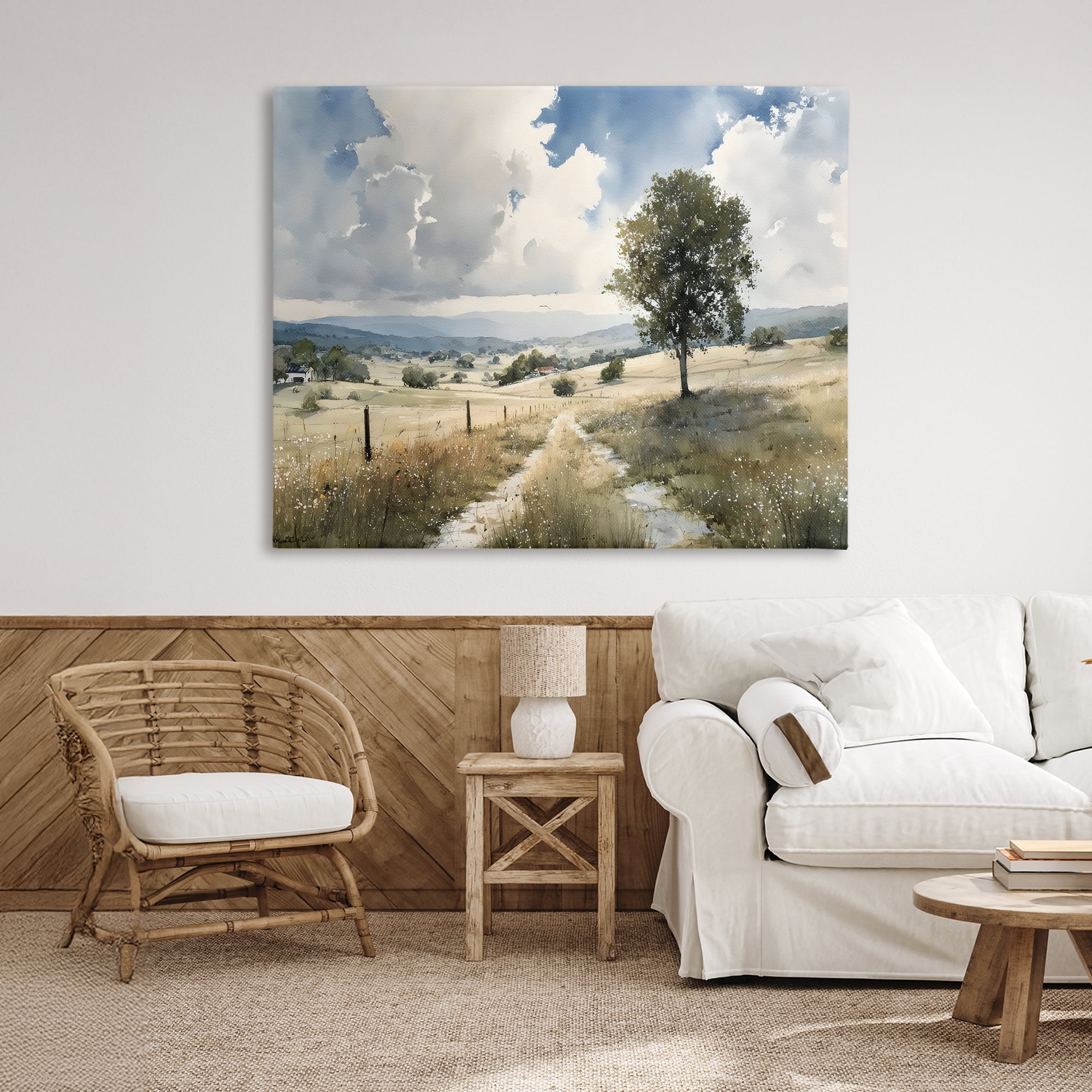 Stupell Industries Wagon Road Through Meadow Canvas Wall Art, design by Franklyn Gregory