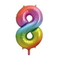 thumbnail image 1 of Ballon en aluminium arc-en-ciel, en forme de numéro 8, 34", 1 of 2