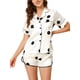 thumbnail image 1 of Conjunto de pijama de satén cheibear con camiseta y pantalones cortos lunares color blanco grande, 1 of 5