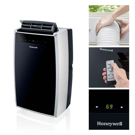 

Honeywell Classic Portable Air Conditioner w Dehumidifier & Fan Cools Rooms Up to 700 Sq. Ft. w Drain Pan & Insulation Tape MN4CFS0 (Black-Silver)